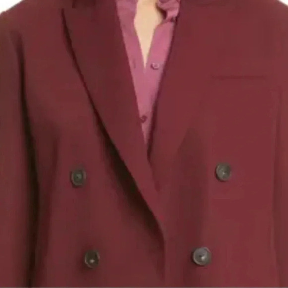 Vince Double Breasted Crepe Suit Blazer -Plum Wine - Picture 2 of 9